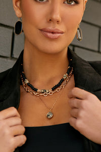 Stone Drop Short Layer Necklace