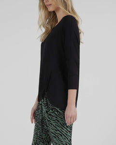 Atlanta 3/4 Sleeve Top - Black