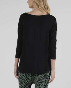 Atlanta 3/4 Sleeve Top - Black