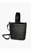 Load image into Gallery viewer, Faux Weave Wristlet Small Bucket Bag