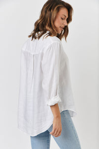 Button Up Linen Shirt - Blanche