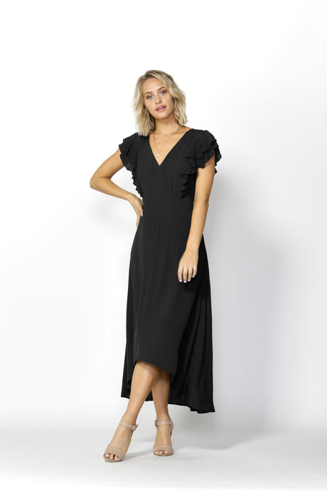 Monroe Linen Blend Dress | Black