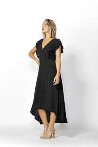 Monroe Linen Blend Dress | Black