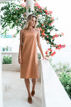 Load image into Gallery viewer, Button Lovina Dress - Camel Humidity Lifestyle Clothing, Linen Clothing, The Corner Store Yamba