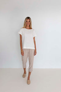 Humidity Lifestyle Lido 3/4 Pant Natural, Linen Clothing, The Corner Store Yamba