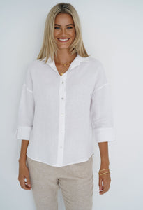 Empire Linen Shirt - White