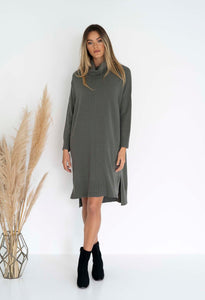 The Ivy Dress by Humidity Lifestlye. Ribbed roll-neck dress Knitted style dress, The Corner Store Yamba