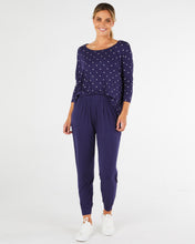 Load image into Gallery viewer, Milan 3/4 Sleeve Top - Navy Polka Dot