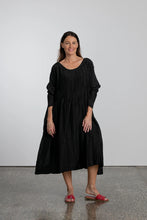 Load image into Gallery viewer, Alexandrine long sleeve silk/cotton pleat dress