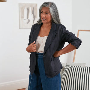 Saint-Cloud relaxed fit linen blazer with raw seams