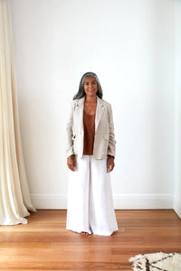 Saint-Cloud relaxed fit linen blazer with raw seams