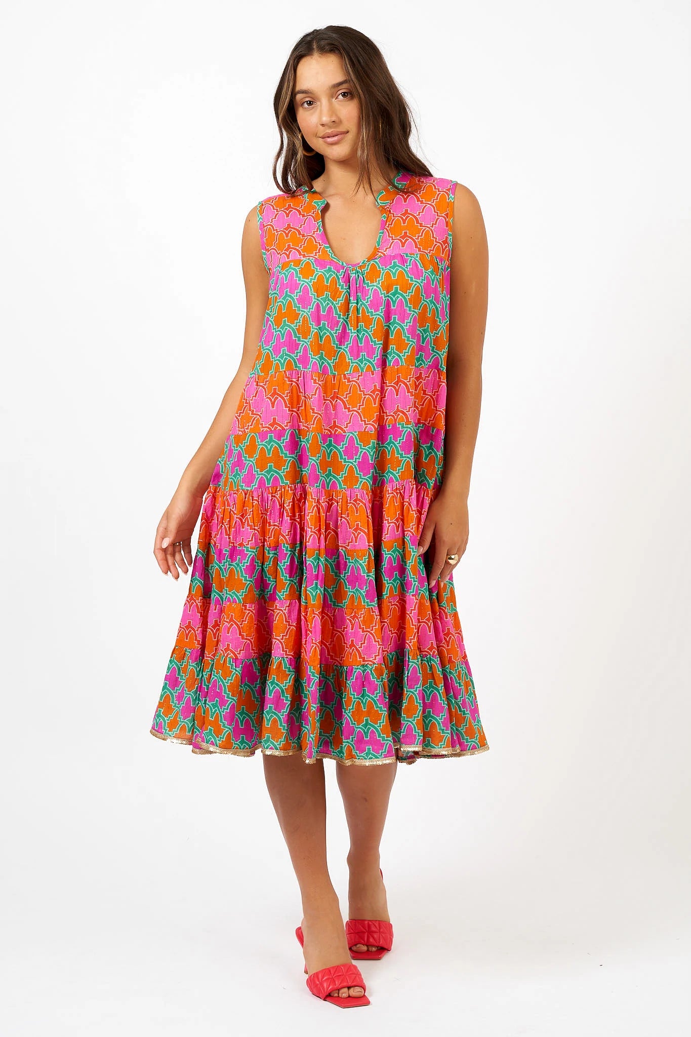 Lulu Dress Temptress Patch - Green/Red