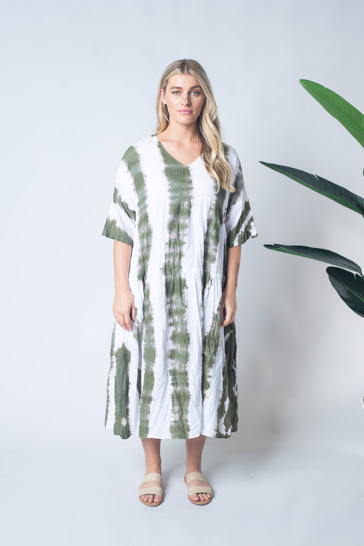 Cotton Dress - Tie Dye Slate