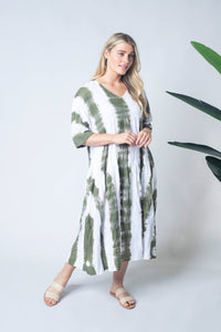 Cotton Dress - Tie Dye Slate