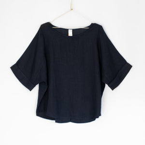 Montaigne Paris Italian Linen Mia Top The Corner Store Yamba Sérénité (curved hemline) linen top