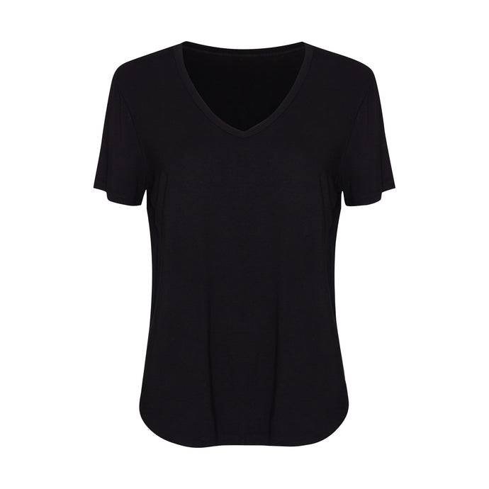 Veronica V Neck Tee - Black