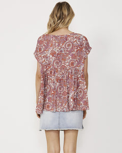 Sass Clothing Raina Top - Paisley print, sass clothing yamba, sass clothing top