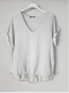 Plain Italian Linen Tee - Siena