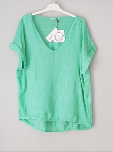 Plain Italian Linen Tee - Siena