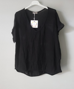 Plain Italian Linen Tee - Siena