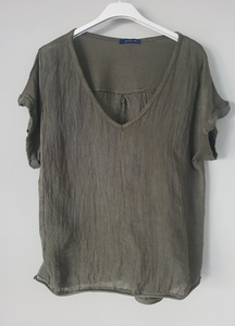 Plain Italian Linen Tee - Siena