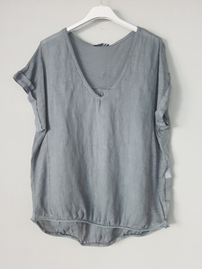 Plain Italian Linen Tee - Siena