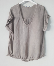 Load image into Gallery viewer, Plain Italian Linen Tee - Siena