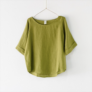 Montaigne Paris Italian Linen Mia Top The Corner Store Yamba Sérénité (curved hemline) linen top
