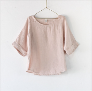 Montaigne Paris Italian Linen Mia Top The Corner Store Yamba Sérénité (curved hemline) linen top