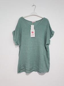Italian Linen T-Shirt - Verona Tee, Italian Linen t-shirt, Italian Linen Top, Linen Top, The Corner Store Yamba