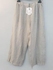 Italian Linen 3/4 Rosa Pant | Natural