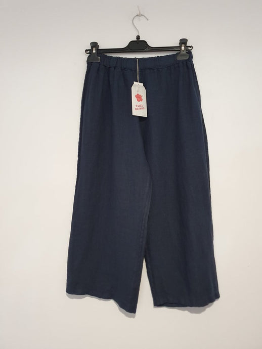 Italian Linen 3/4 Rosa Pants | Navy
