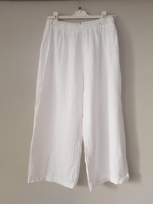 Italian Linen 3/4 Rosa Pants | White