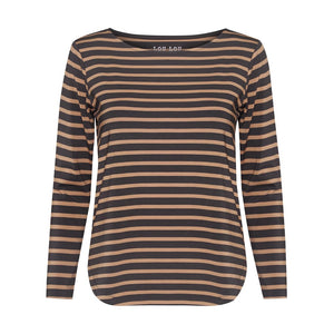 The Adele Tee | Nougat Steel Stripe