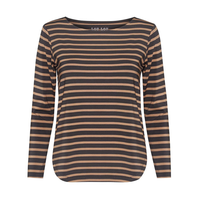 The Adele Tee | Nougat Steel Stripe