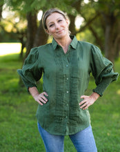Load image into Gallery viewer, Ally Pin Tuck Linen Shirt - Cypress