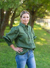 Load image into Gallery viewer, Ally Pin Tuck Linen Shirt - Cypress