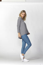 Load image into Gallery viewer, Milan 3/4 Sleeve Top - Navy Blue/White Stripe