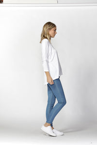 Milan 3/4 Sleeve Top - White
