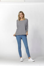 Load image into Gallery viewer, Milan 3/4 Sleeve Top - Navy Blue/White Stripe