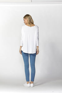 Milan 3/4 Sleeve Top - White