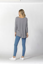 Load image into Gallery viewer, Milan 3/4 Sleeve Top - Navy Blue/White Stripe