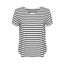 Load image into Gallery viewer, The Janis Tee | Grey Marle/Black Stripe