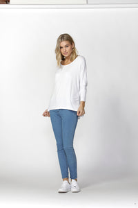 Milan 3/4 Sleeve Top - White