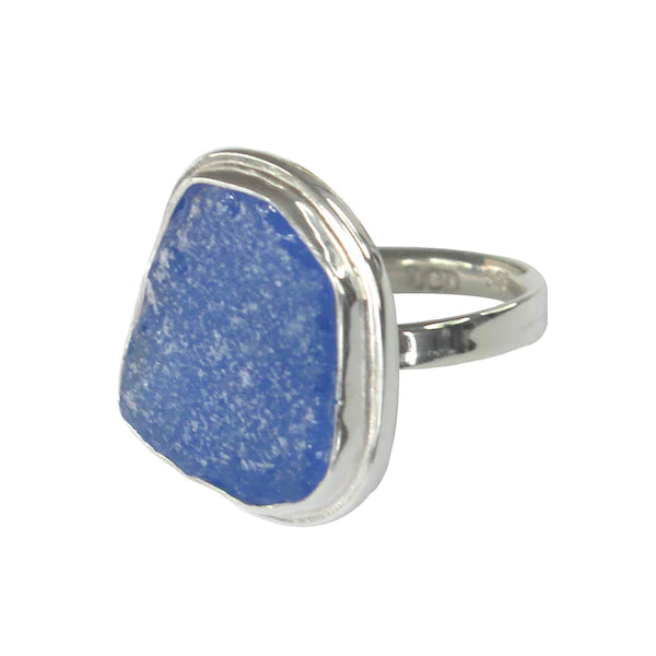 Recycled sea glass adjustable ring me