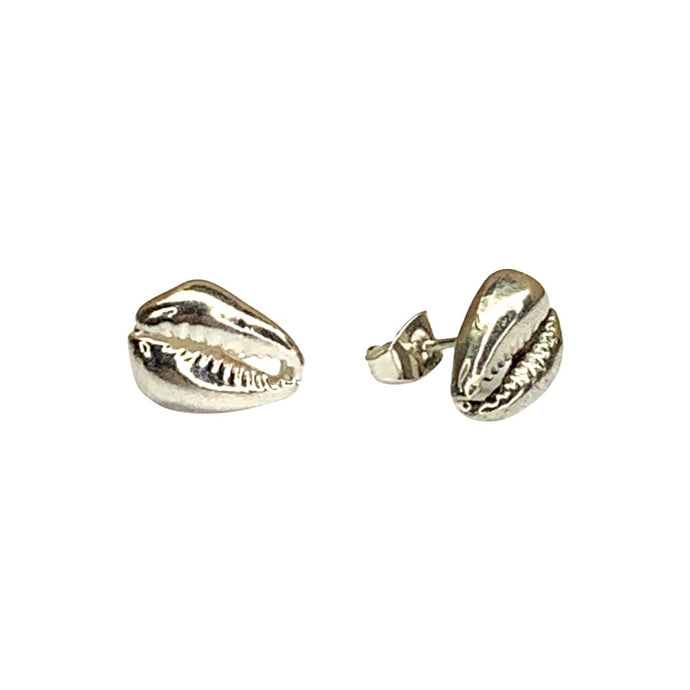 cowrie shell stud earrings