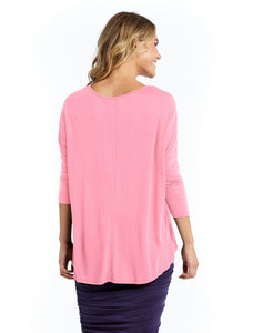 Milan 3/4 Sleeve Top Blush Pink