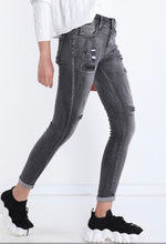 Load image into Gallery viewer, Pescara Black Rip Denim Jeans