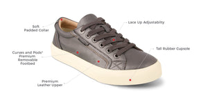 Taos Footwear, Plim Soul Lux sneaker- Pewter, womens footwear yamba, shoe store yamba